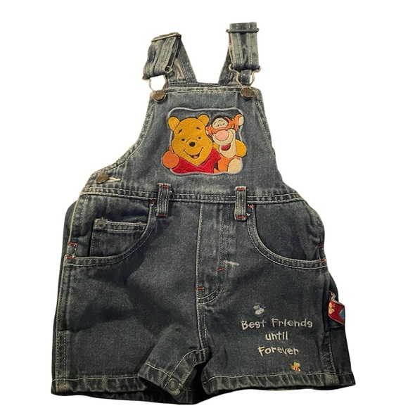 Disney Other - Vintage 90s Y2K Disney Denim Overalls with Winnie the Pooh 12 Months